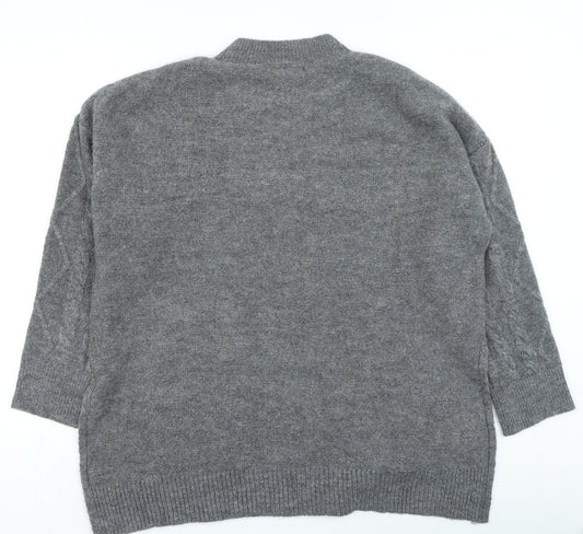 Womens UK Size S Stradivarius Grey Pullover Jumper