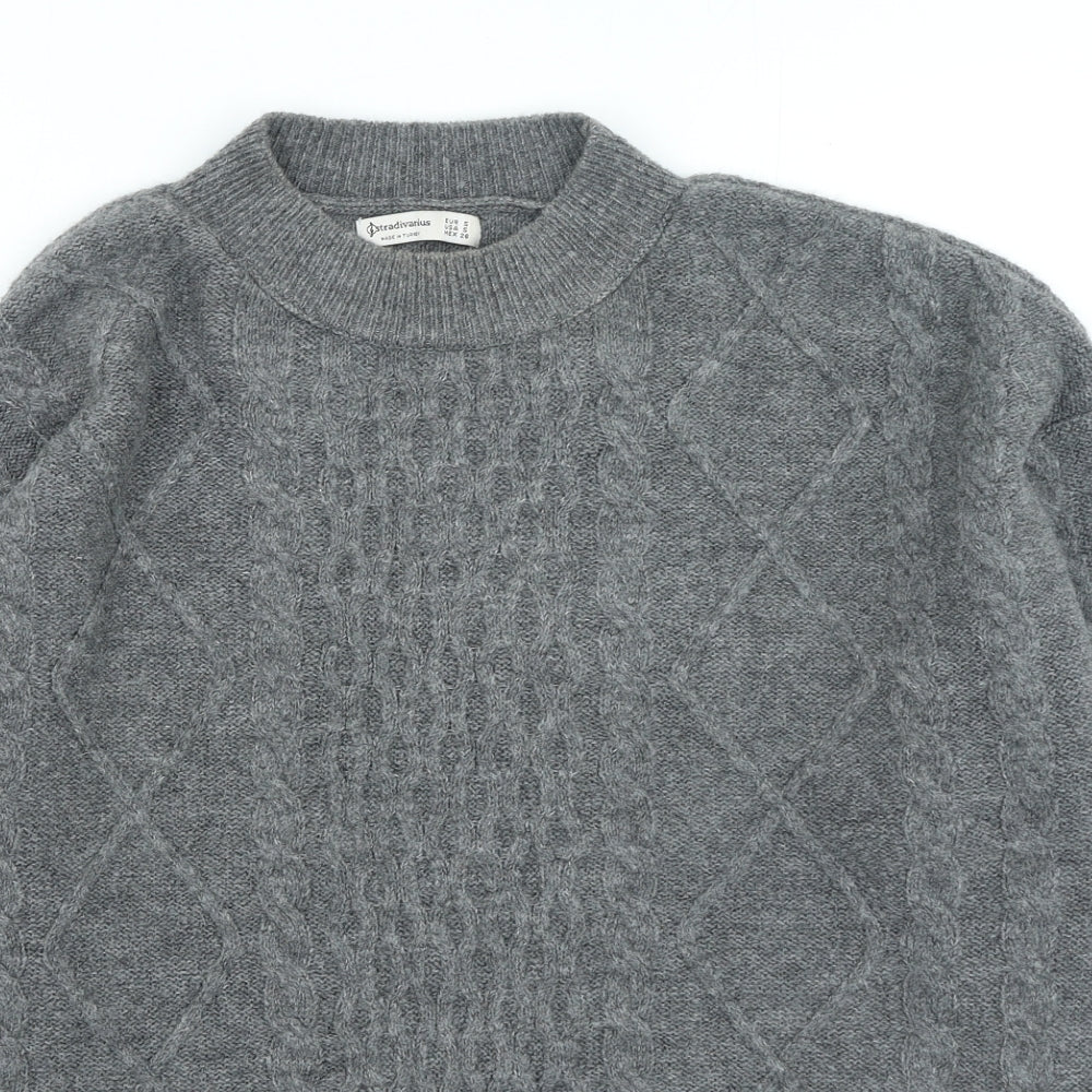 Womens UK Size S Stradivarius Grey Pullover Jumper