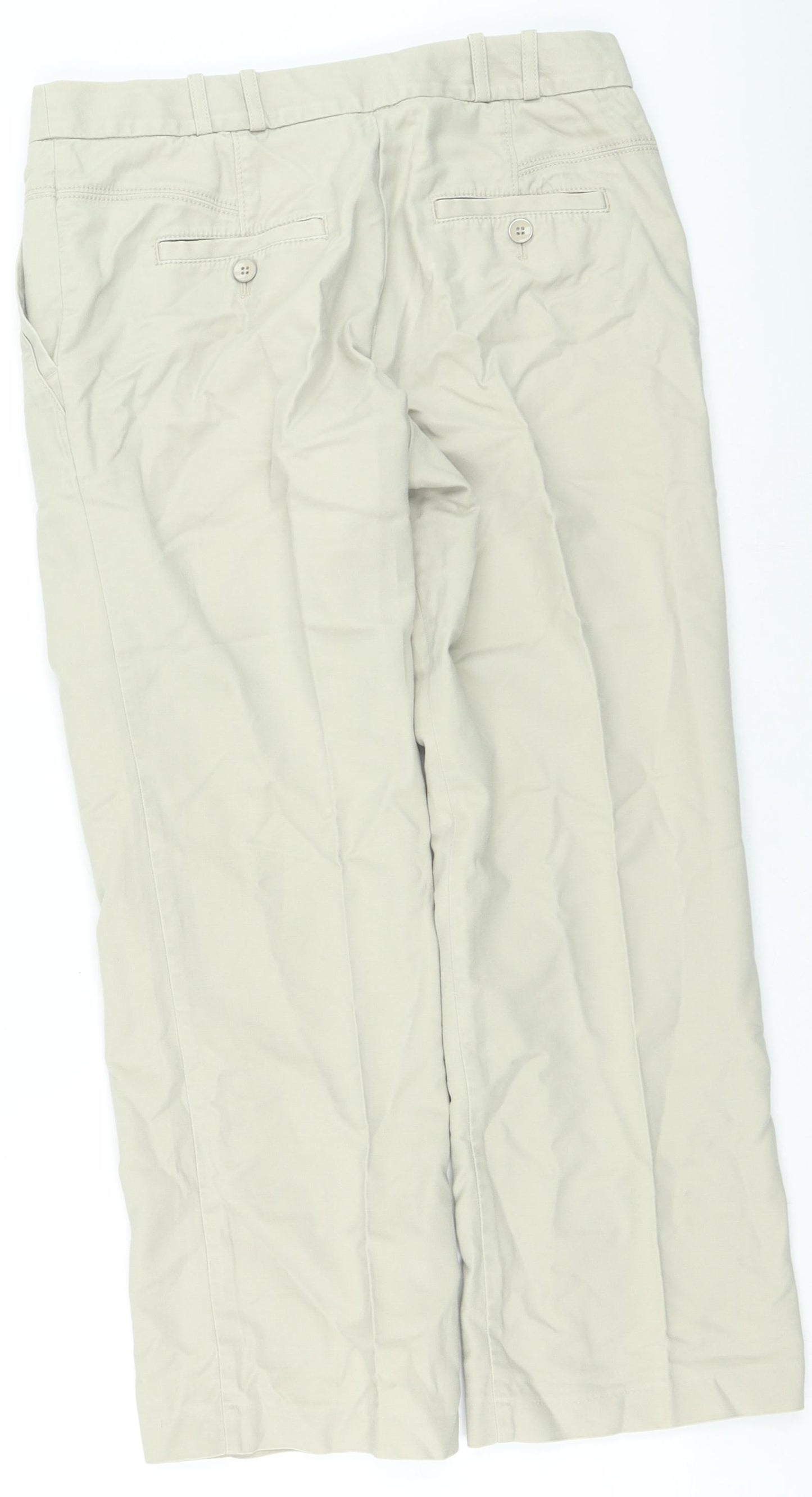 Womens UK Size 12 Marks and Spencer Regular Fit  Beige Trousers