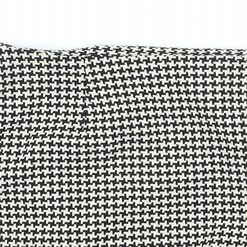 New Look Womens Black Check Polyester Mini Skirt Size 8 Zip