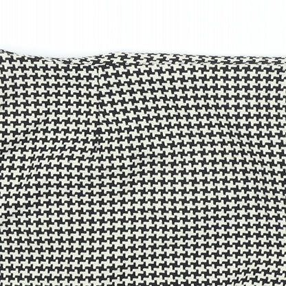 New Look Womens Black Check Polyester Mini Skirt Size 8 Zip