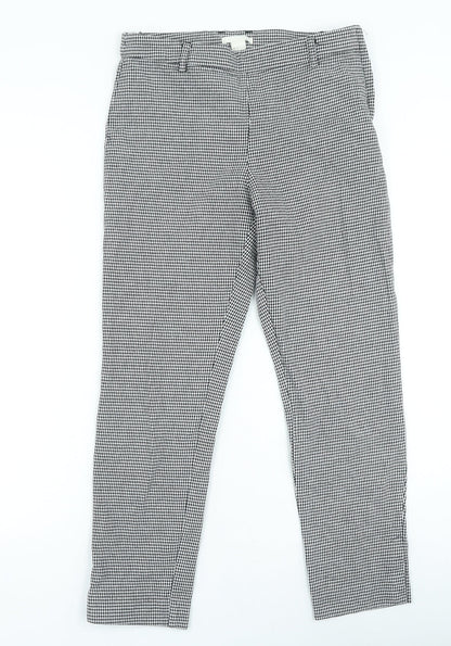 H&M Womens Black Geometric Cotton Jegging Jeans Size 8 L21 in Regular Zip - Houndstooth