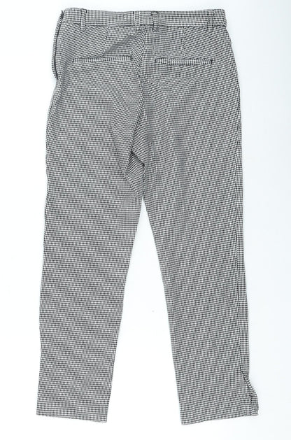 H&M Womens Black Geometric Cotton Jegging Jeans Size 8 L21 in Regular Zip - Houndstooth