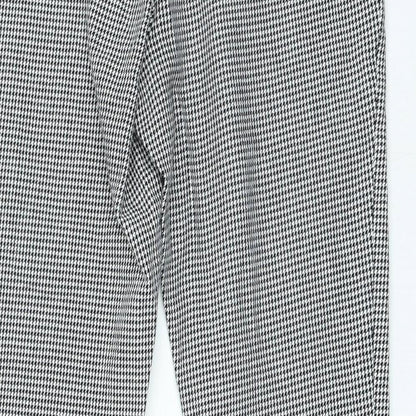H&M Womens Black Geometric Cotton Jegging Jeans Size 8 L21 in Regular Zip - Houndstooth