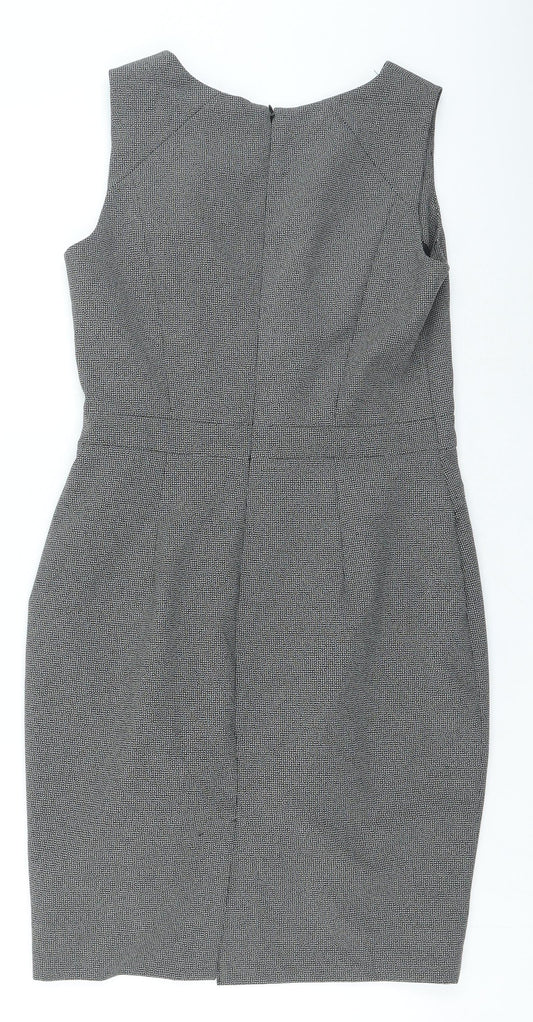 Primark Womens Grey Polyester Shift Size 8 Round Neck Zip