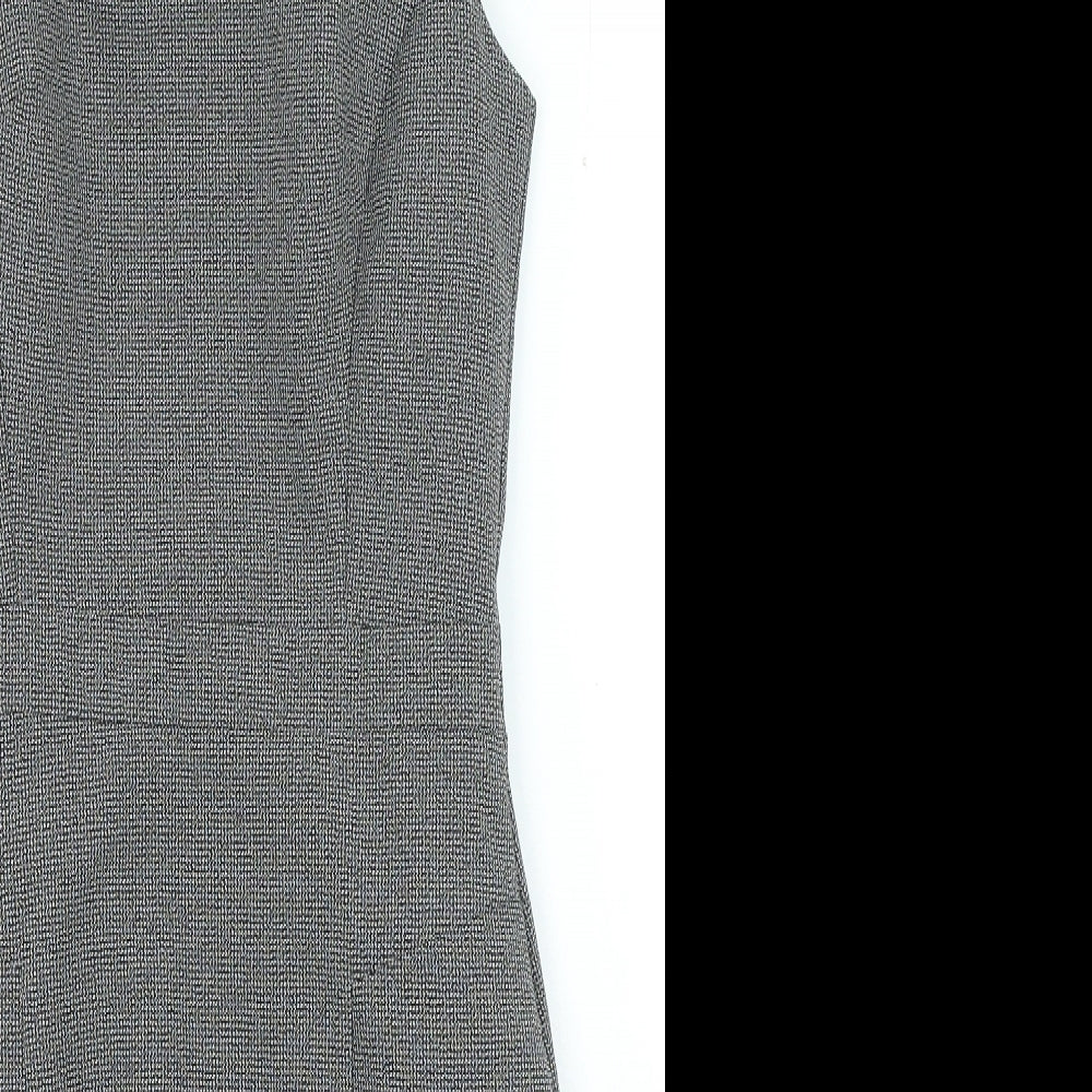 Primark Womens Grey Polyester Shift Size 8 Round Neck Zip