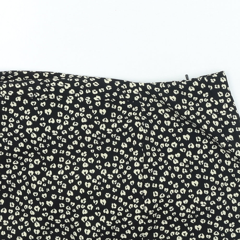 George Womens Black Geometric Polyester Mini Skirt Size 12 Zip