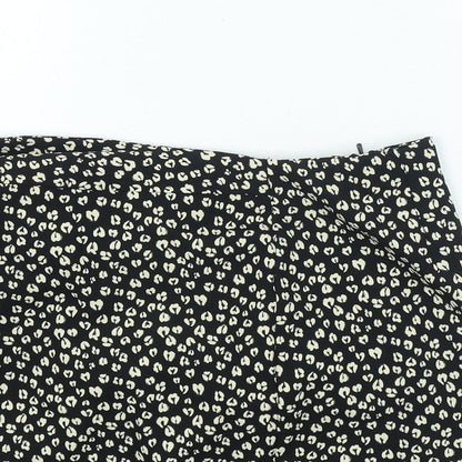 George Womens Black Geometric Polyester Mini Skirt Size 12 Zip