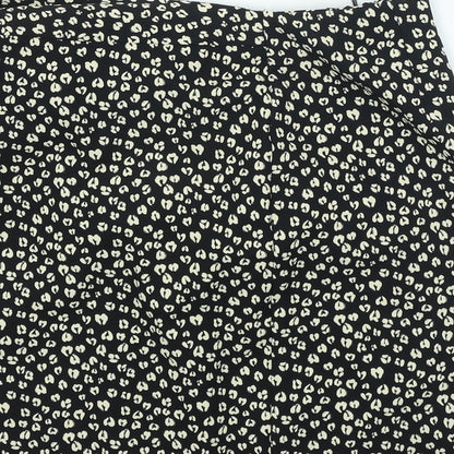 George Womens Black Geometric Polyester Mini Skirt Size 12 Zip