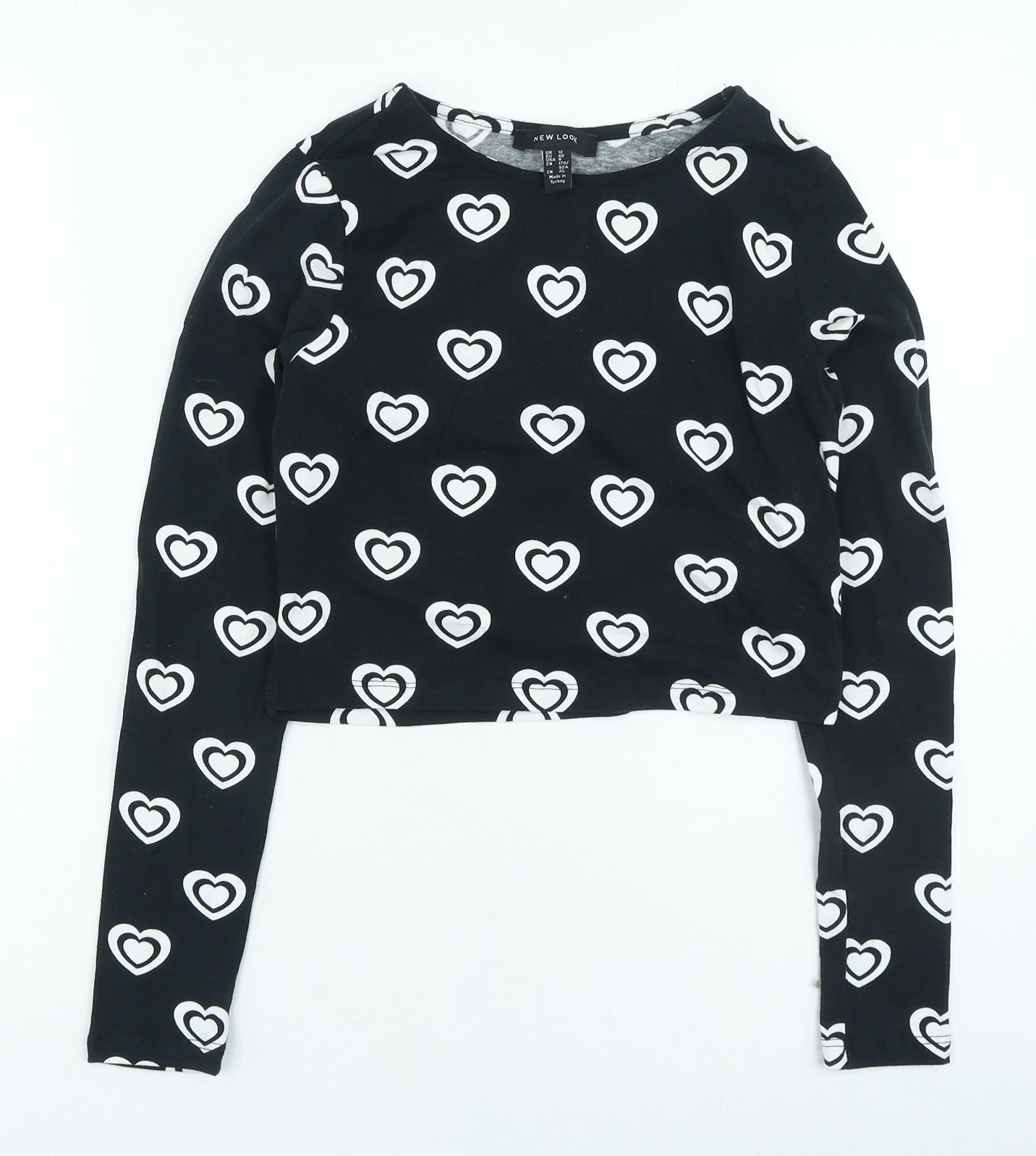 Womens UK Size 12 New Look Black Basic T-Shirt