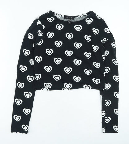Womens UK Size 12 New Look Black Basic T-Shirt