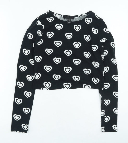 Womens UK Size 12 New Look Black Basic T-Shirt