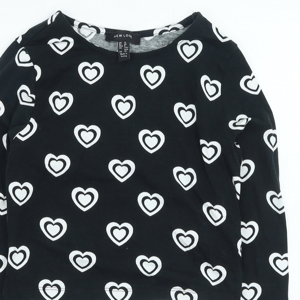 Womens UK Size 12 New Look Black Basic T-Shirt