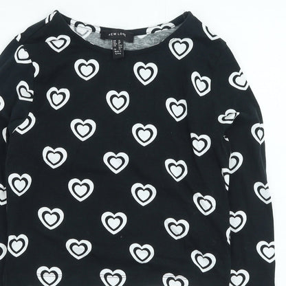 Womens UK Size 12 New Look Black Basic T-Shirt