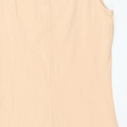 H&M Womens Pink Cotton Bodycon Size M Square Neck Pullover