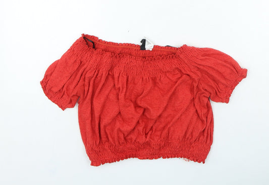 Womens UK Size L H&M Red Cropped T-Shirt