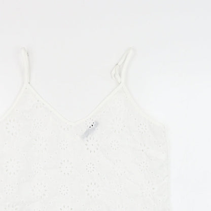 SheIn Womens White Floral Polyester Camisole Tank Size S V-Neck