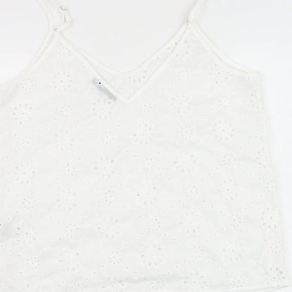 SheIn Womens White Floral Polyester Camisole Tank Size S V-Neck