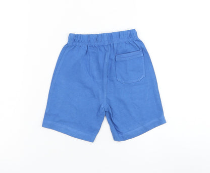 Mothercare Boys Blue Cotton Jogger Trousers Size 9-12 Months Drawstring - Castaways