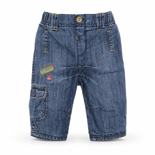 Marks and Spencer Boys Blue Cotton Capri Jeans Size 3-6 Months Button - Little Nature Trailer