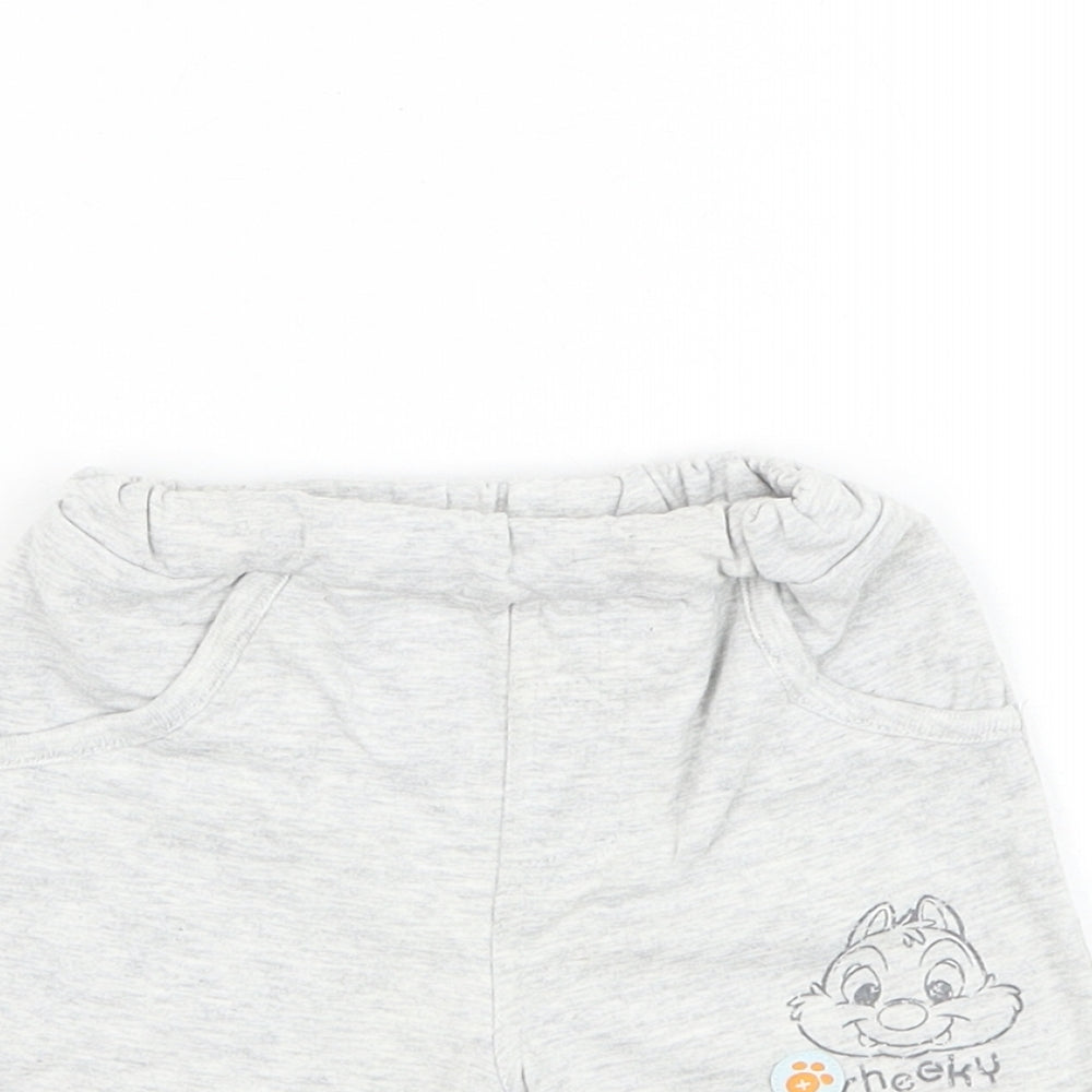 George Boys Grey Cotton Jogger Trousers Size 3-6 Months Pullover - Disney