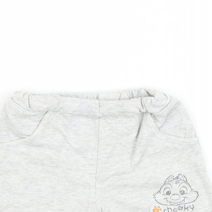 George Boys Grey Cotton Jogger Trousers Size 3-6 Months Pullover - Disney