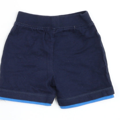 Mothercare Boys Blue Cotton Jogger Trousers Size 6-9 Months Drawstring - Flying Fish Junior Squad