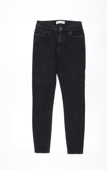 Peacocks Womens Black Cotton Skinny Jeans Size 8 L25 in Regular Zip
