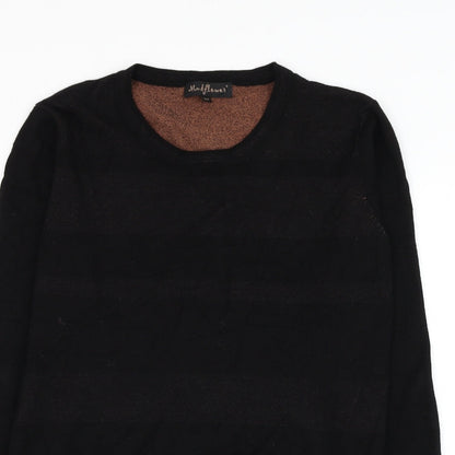 Womens UK Size S Mud Flower Black Pullover Jumper