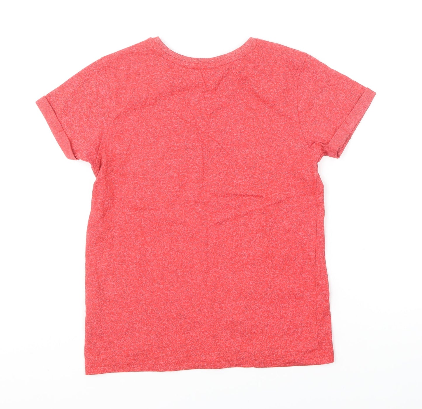 George Boys Red Cotton Basic T-Shirt Size 9-10 Years Round Neck Pullover - Pocket Detail