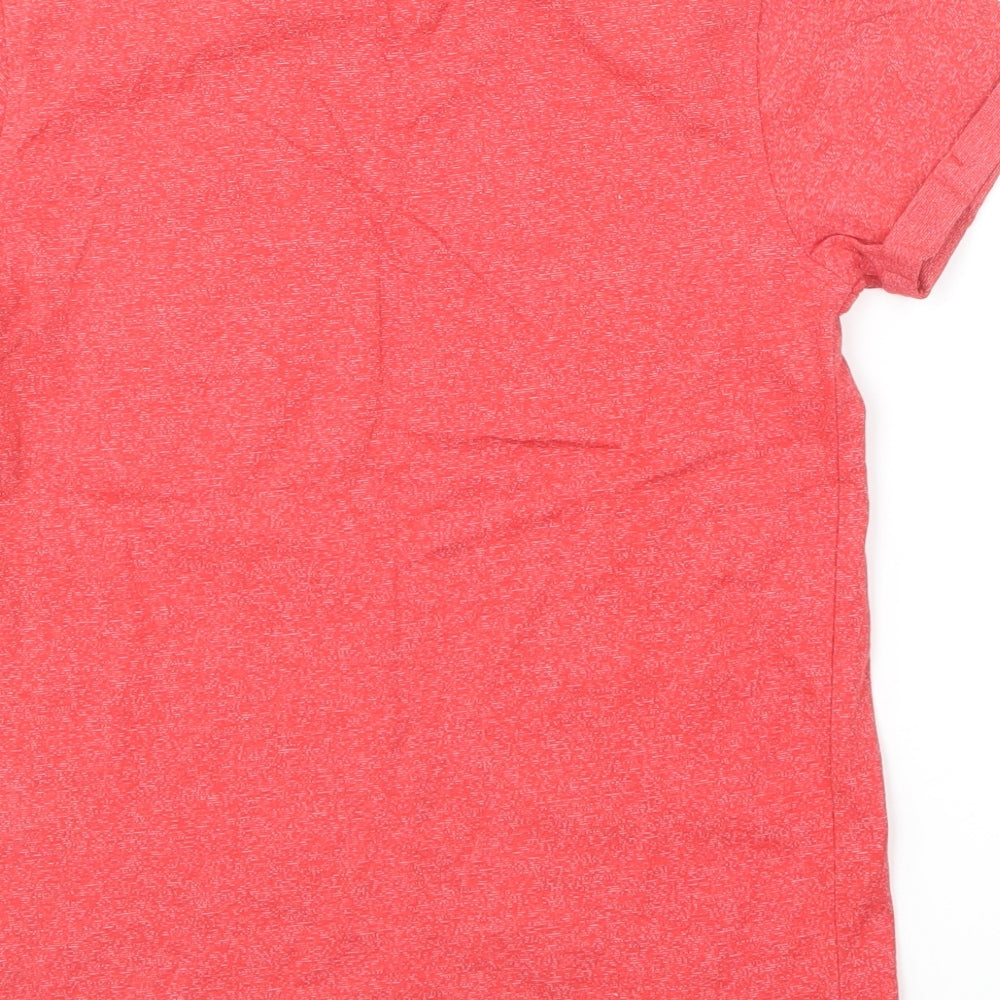 George Boys Red Cotton Basic T-Shirt Size 9-10 Years Round Neck Pullover - Pocket Detail