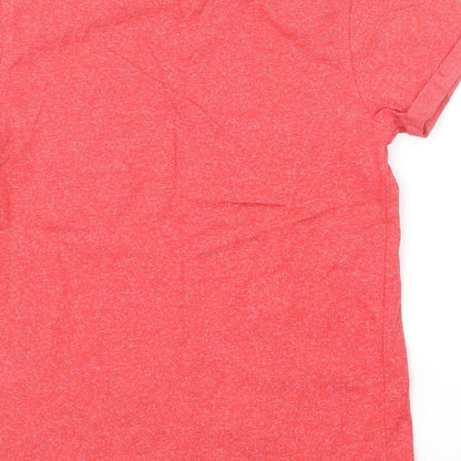 George Boys Red Cotton Basic T-Shirt Size 9-10 Years Round Neck Pullover - Pocket Detail