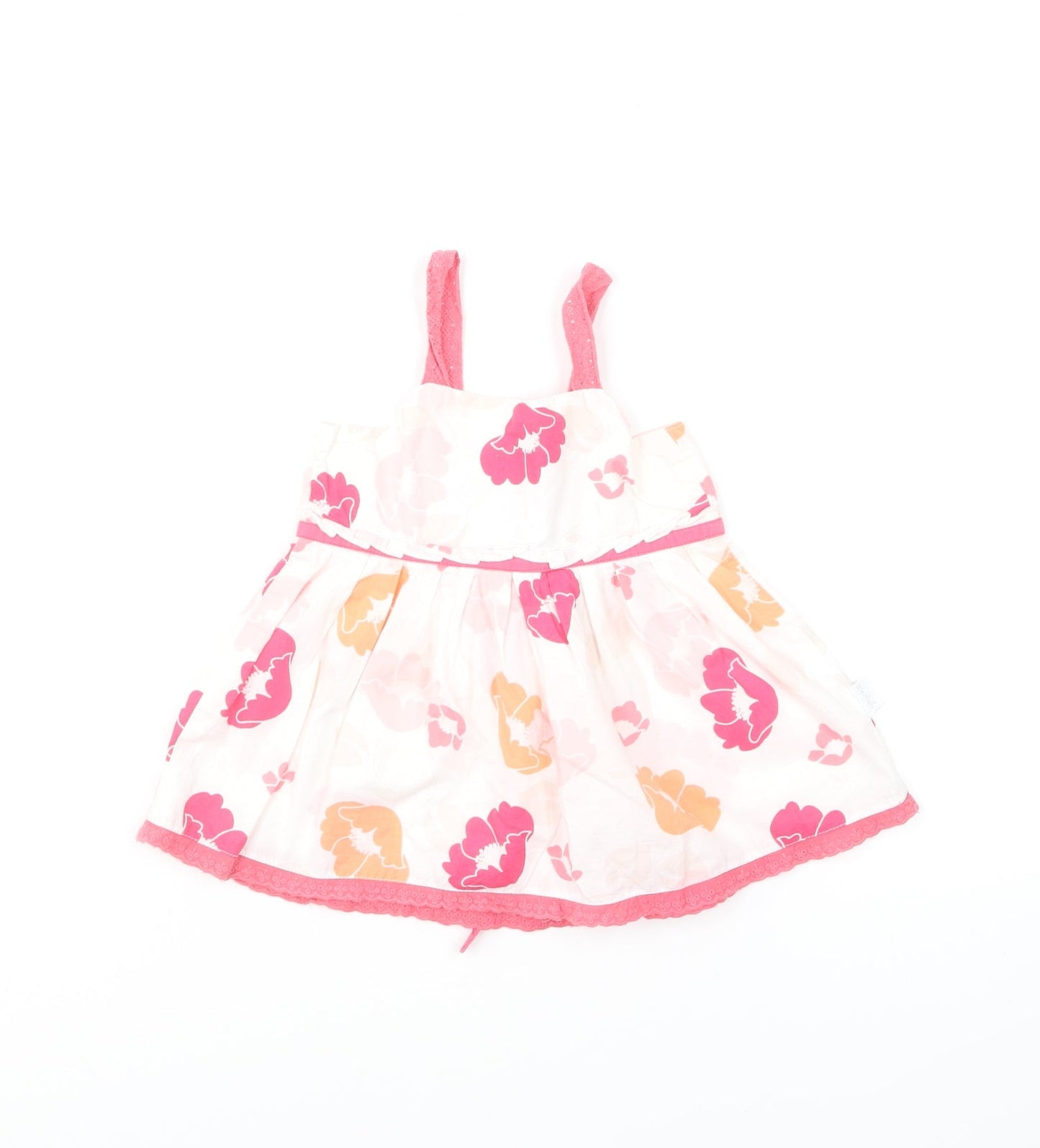 Pumpkin Patch Girls Multicoloured Floral Cotton Skater Dress Size 2 Years Square Neck Pullover
