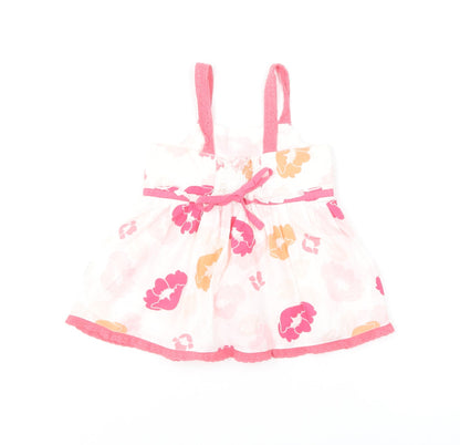Pumpkin Patch Girls Multicoloured Floral Cotton Skater Dress Size 2 Years Square Neck Pullover