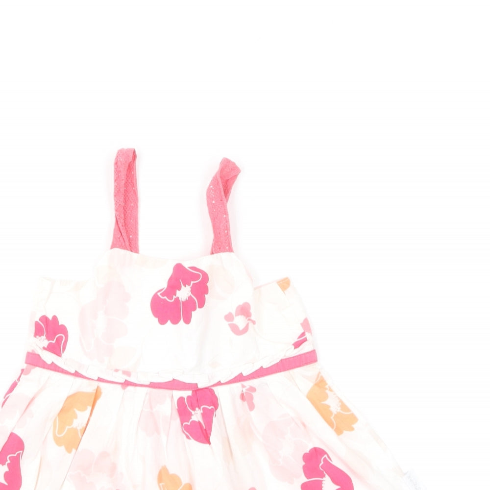 Pumpkin Patch Girls Multicoloured Floral Cotton Skater Dress Size 2 Years Square Neck Pullover