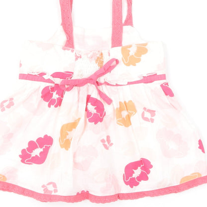 Pumpkin Patch Girls Multicoloured Floral Cotton Skater Dress Size 2 Years Square Neck Pullover