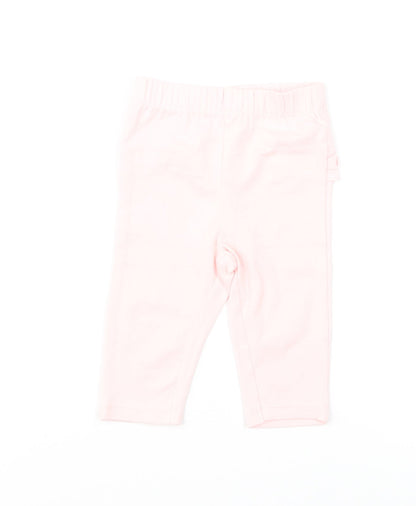 George Girls Pink Cotton Jogger Leggings Size 3-6 Months Pullover