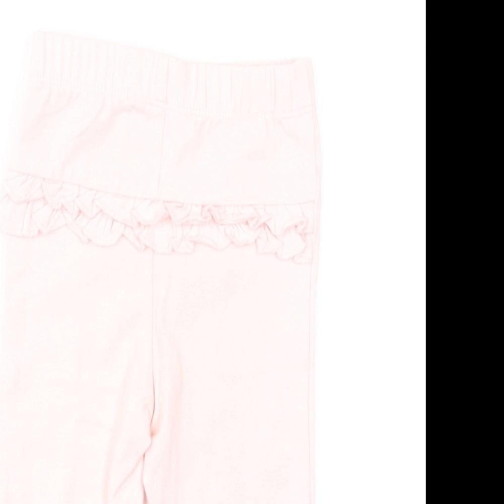 George Girls Pink Cotton Jogger Leggings Size 3-6 Months Pullover