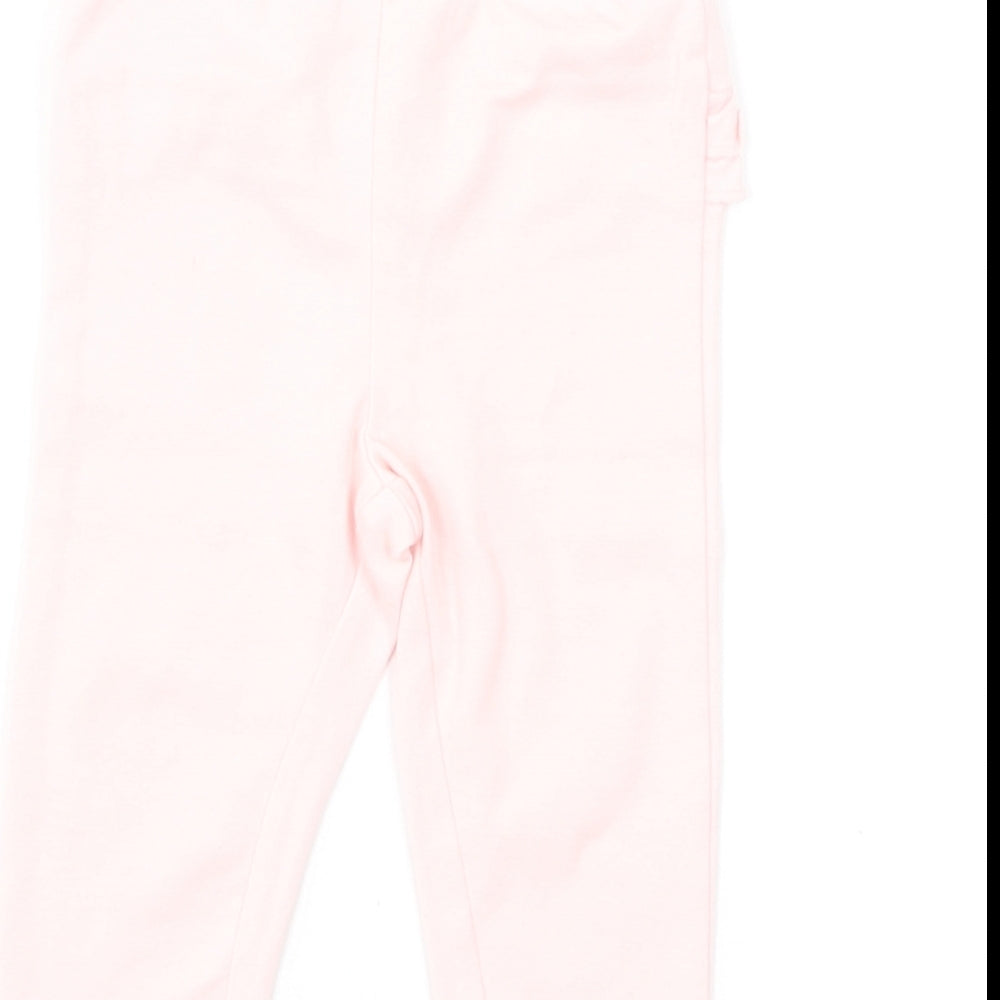 George Girls Pink Cotton Jogger Leggings Size 3-6 Months Pullover