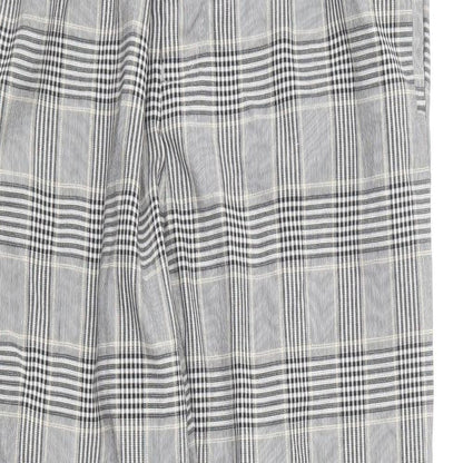 River Island Womens Grey Plaid Cotton Trousers Size 32 in L32 in Regular Hook & Loop