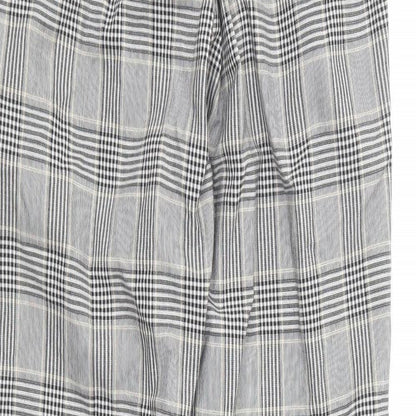 River Island Womens Grey Plaid Cotton Trousers Size 32 in L32 in Regular Hook & Loop