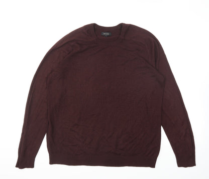 River Island Mens Purple Round Neck Acrylic Pullover Jumper Size L