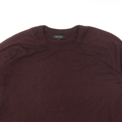 River Island Mens Purple Round Neck Acrylic Pullover Jumper Size L