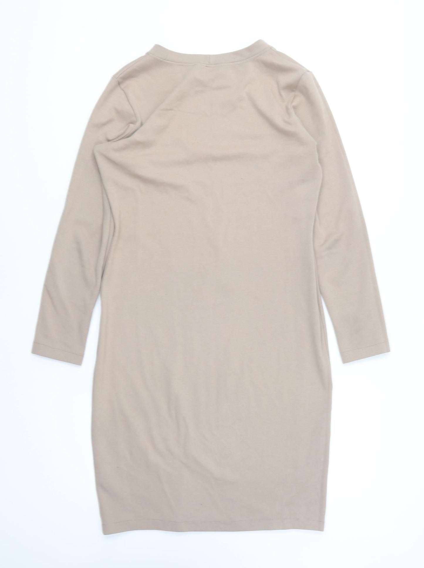 Futuro Fashion Womens Brown Cotton Bodycon Size 12 Round Neck Pullover