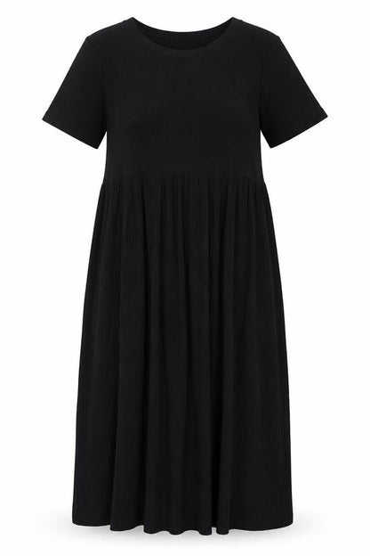 New Look Womens Black Polyester A-Line Size 8 Crew Neck Pullover - Ribbed Fabric