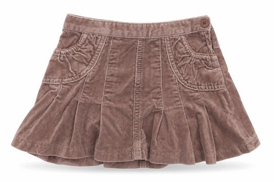 Monsoon Girls Brown Cotton A-Line Skirt Size 3-4 Years Regular Pull On