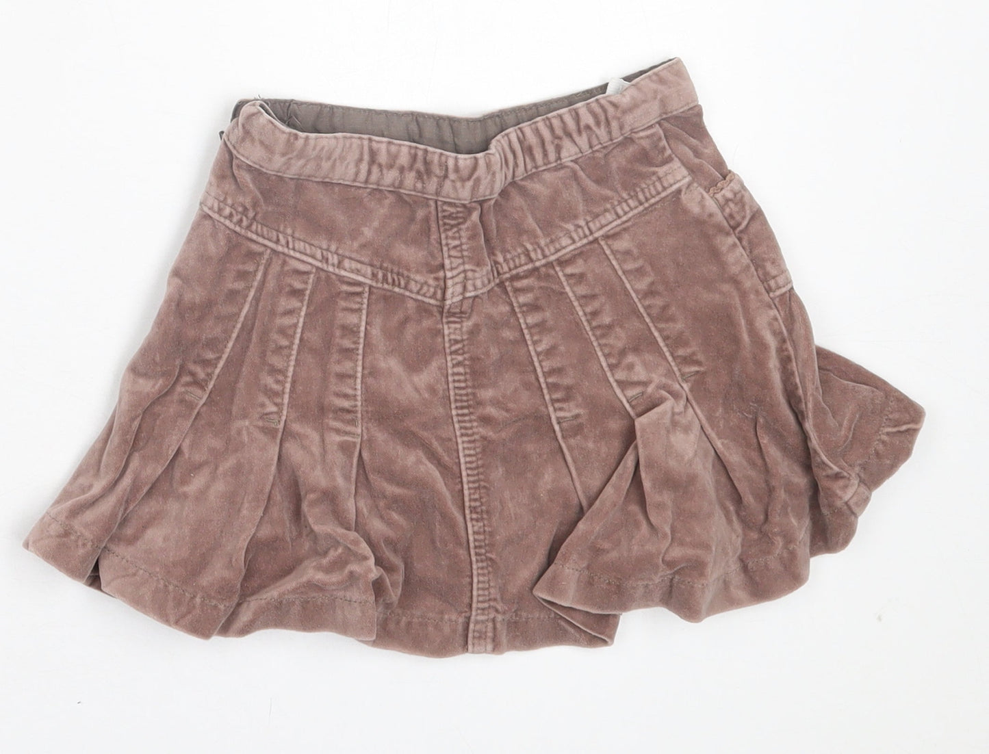 Monsoon Girls Brown Cotton A-Line Skirt Size 3-4 Years Regular Pull On