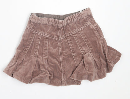 Monsoon Girls Brown Cotton A-Line Skirt Size 3-4 Years Regular Pull On