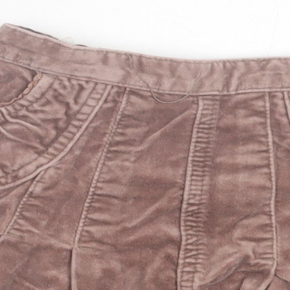Monsoon Girls Brown Cotton A-Line Skirt Size 3-4 Years Regular Pull On