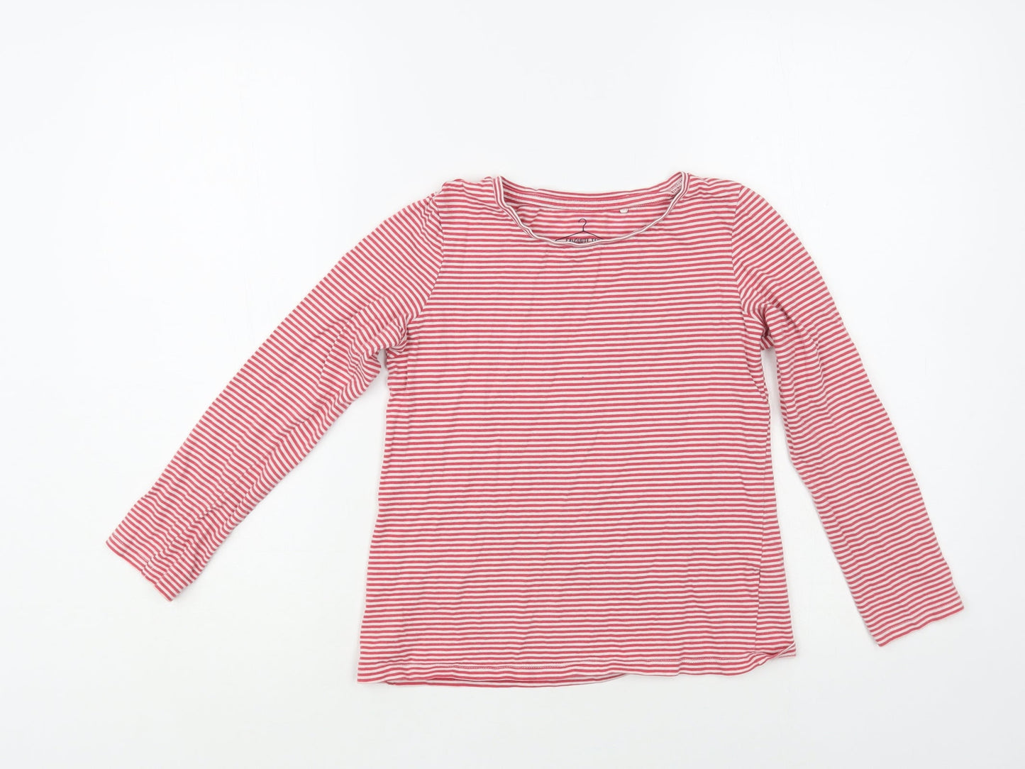 NEXT Girls Red Striped Cotton Pullover T-Shirt Size 10 Years Crew Neck Pullover